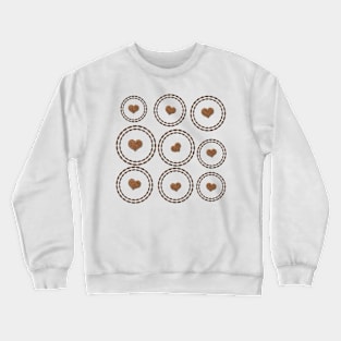 Copper Hearts Pattern Crewneck Sweatshirt